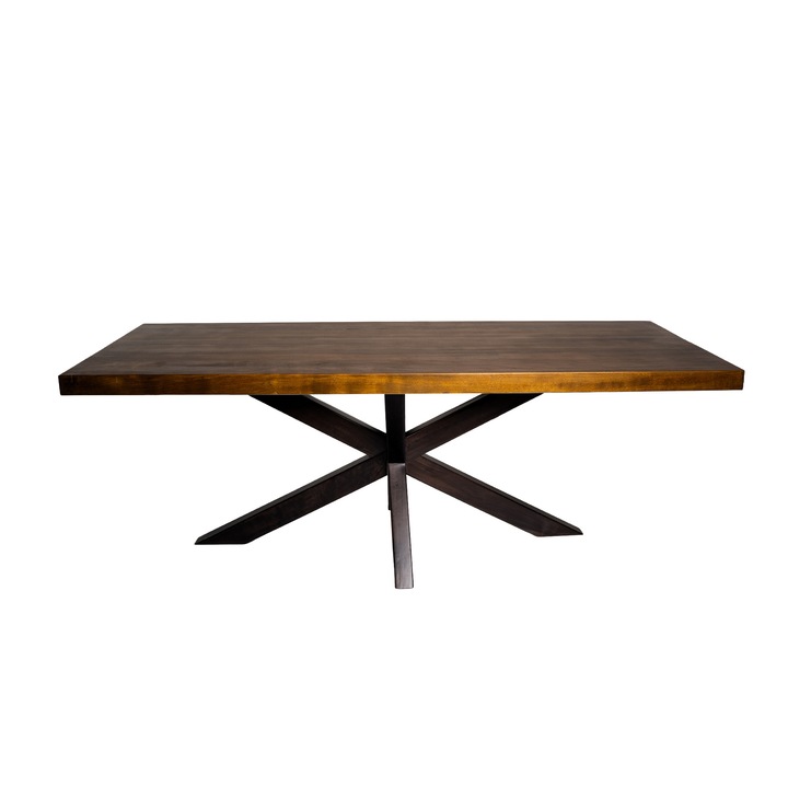 Masă din lemn masiv, 240x95cm, grosime blat 50mm, înălțime picioare 76cm