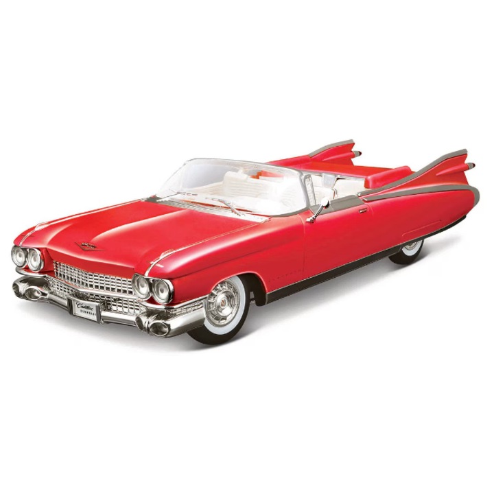 Masina din Metal Cadillac Eldorado Biarritz 1959 Decapotabila 1:24, Pullback, Lumini, Usi Deschizatoare, 23 cm
