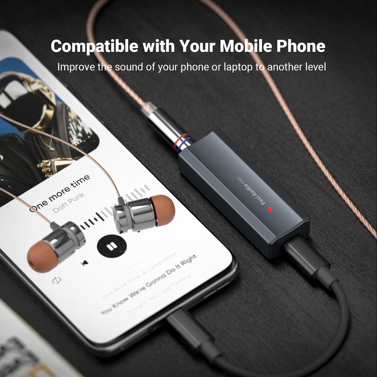 Convertor Digital-Analogic pentru Casti, Fosi Audio, DS2, Input USB-C ...