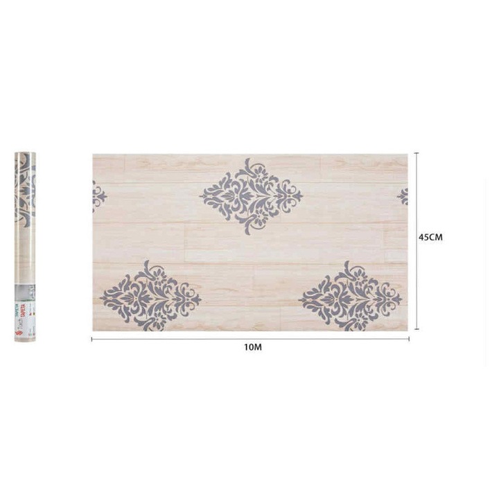 Klasszikus Ornamentika Fa Alapon Öntapadós Tapéta 45cm x 10m - Torch