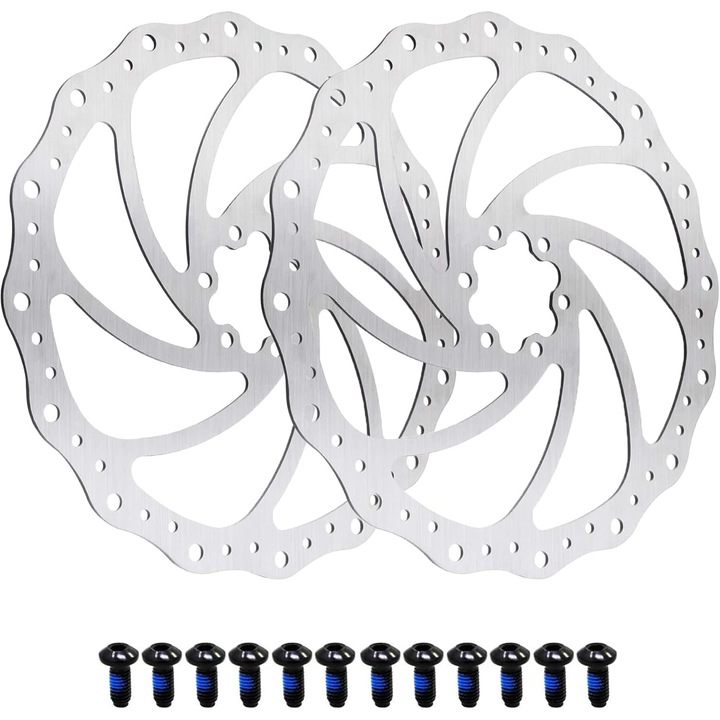 Спирачни дискове за велосипед комплект 2 x 160мм, неръждаема стомана, 12 болта