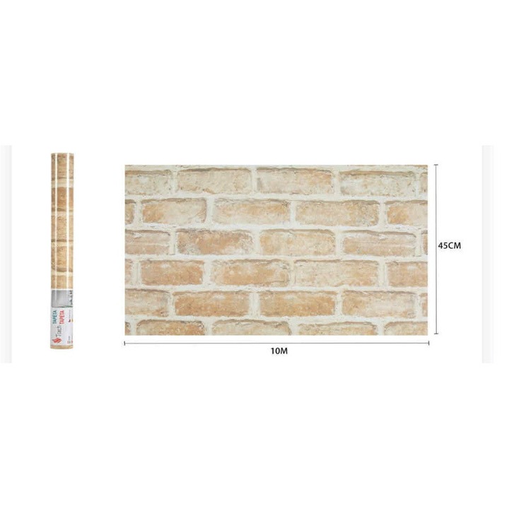 Rusztikus Világos Téglamintás Öntapadós Tapéta 45cm x 10m - Torch
