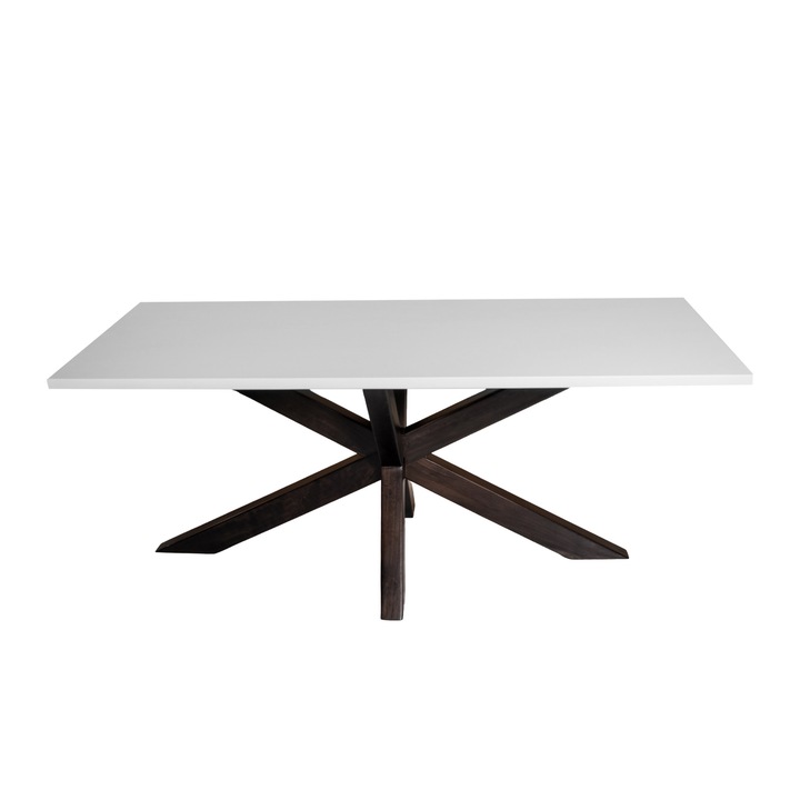 Masa din lemn masiv, 200x95cm, 40mm grosime, picioare din lemn masiv