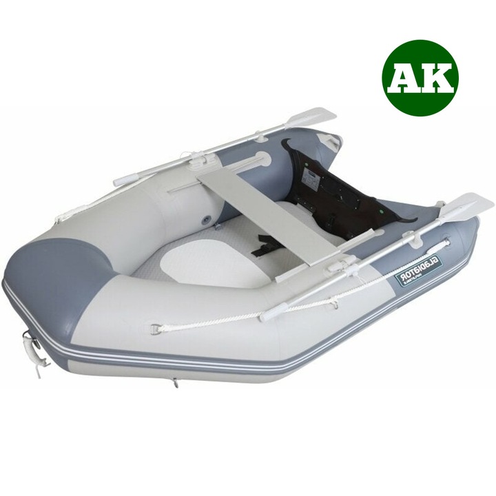 Barcă gonflabilă Gladiátor AK260AD, gri deschis/gri închis, 260x150cm, podea și chila AirDeck, 2 persoane, 315kg
