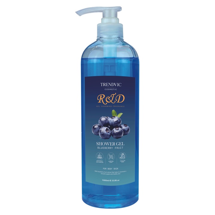 Trendvic Cosmetic tusfürdő gél, áfonya, intenzív hidratálás, 1000 ml