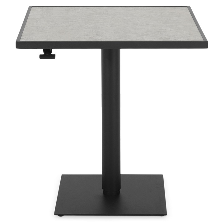 Masa bar reglabila pe inaltime gradina/terasa, Maison Mex DIMAR, L.70 l.70 H.66/105 cm, negru/gri