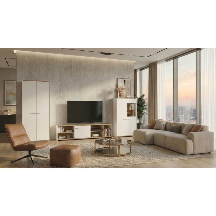 Mobilier Living Adam (B+C+F), Nuc cu usi Albe