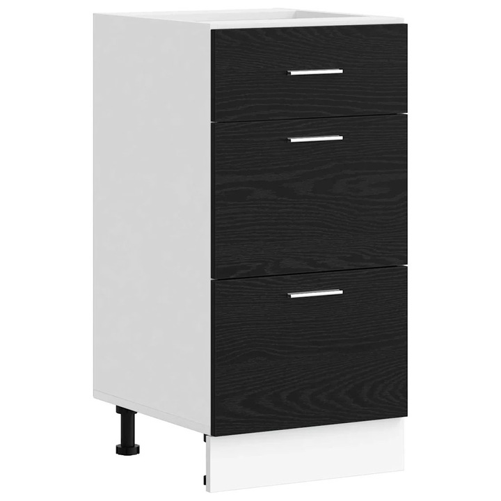 vidaXL Konyhai alsó szekrény Fekete tölgy 40 x 46 x 81, 5 cm Faanyag 876659
