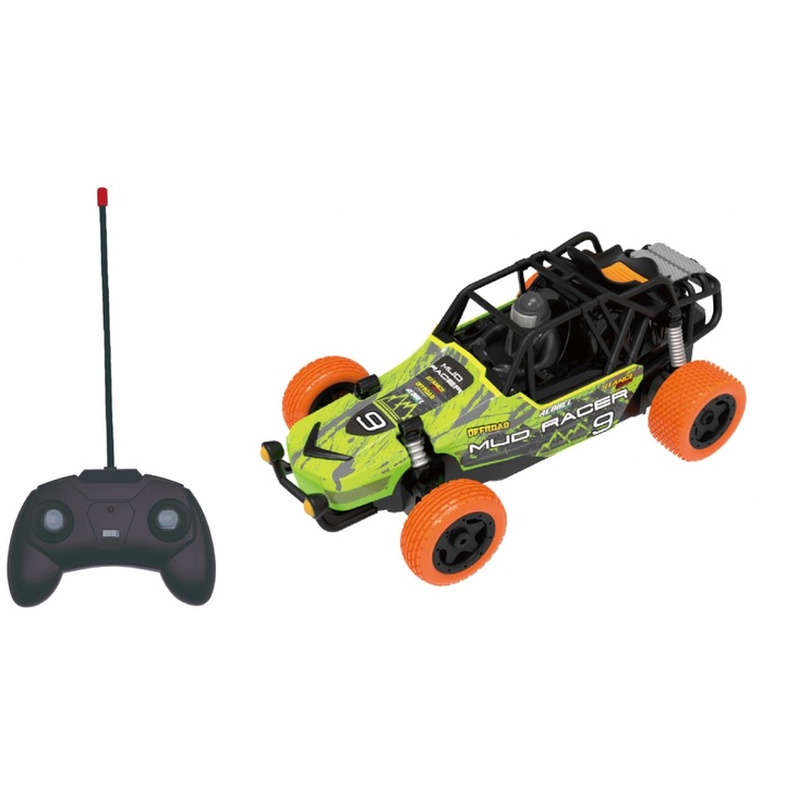 Nitro Racer távirányítós autó, 1:24 méretarány, 19 cm, RC játék gyerekeknek, zöld