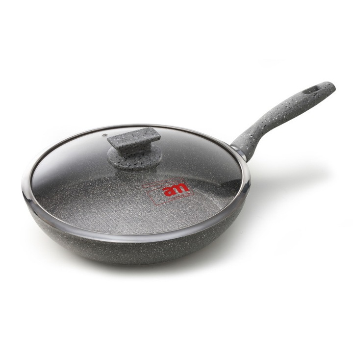 Тиган Regina di Pietra, индукционен, 20 см, със стъклен капак