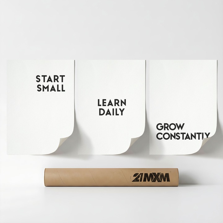 Комплект от 3 декоративни плаката 'Минимална Мотивация 06', текстилен материал, 21MXM, 30 x 40 см, без рамка