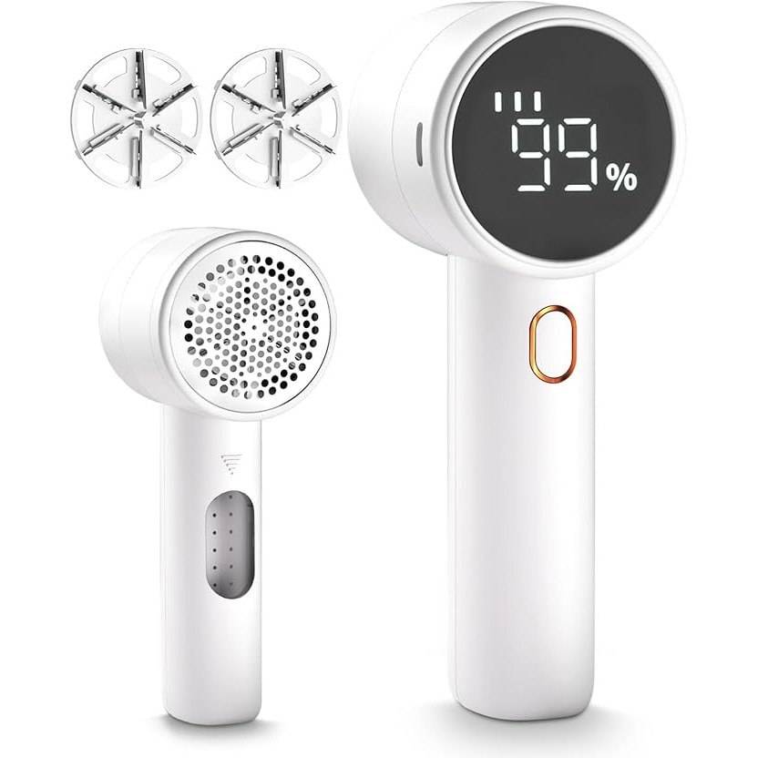 Aspirator de scame electric, 6 lame, 3 viteze, cu display LED, reincarcabil, pentru imbracaminte si mobilier