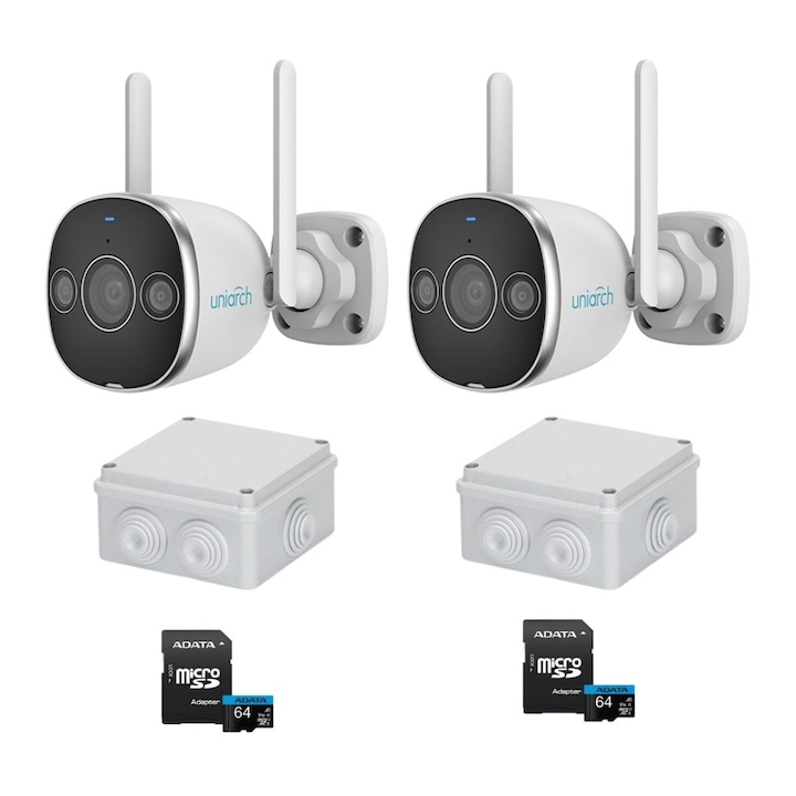 Sistem supraveghere video Hikvision 2 camere TurboHD 720P de interior, IR 20M