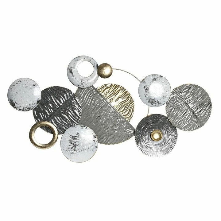 Decorațiune perete DKD Home Decor gri auriu metal 91x5, 7x49, 5cm