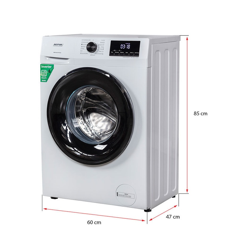 Masina de spalat, MPM MPM-4610-PH-02, 6 kg, 1000 RPM, C, Alb-Negru
