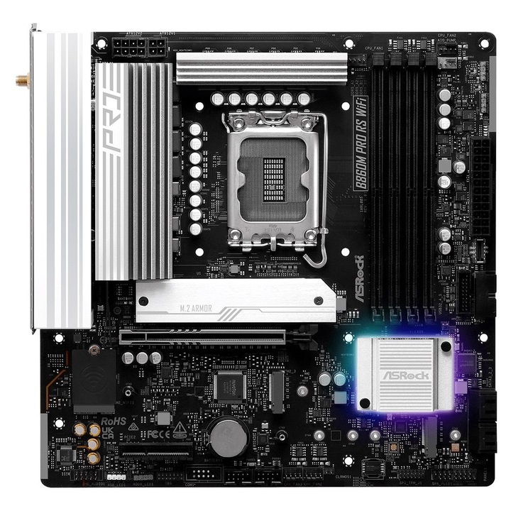 Alaplap B860M Pro RS WiFi, 4x DDR5, 1x PCIe 5.0, 244x244mm