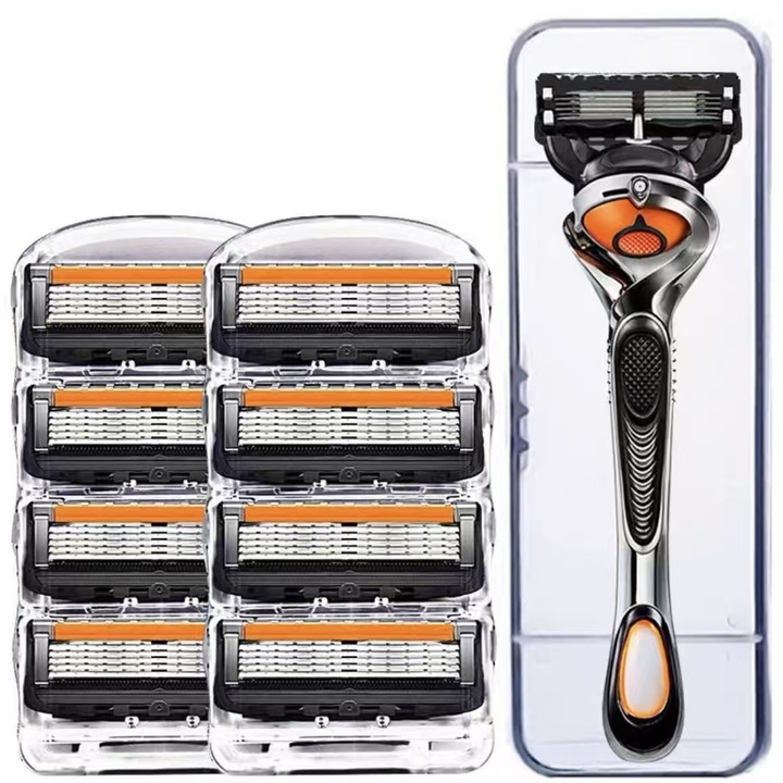 Ras manual cu 5 lame pentru barbati, design ergonomic, pentru fata si cap