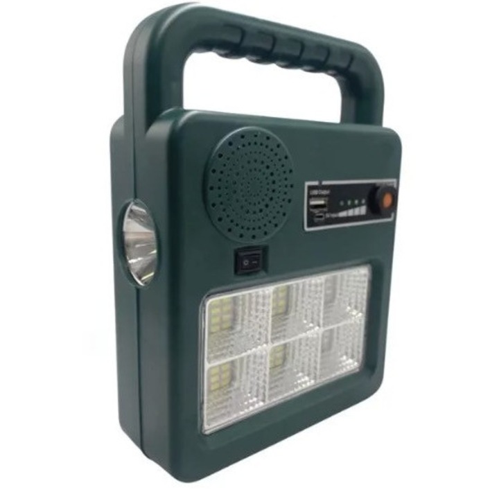 Napelemes lámpa hordozható hangszóróval USB kimeneti porttal KOLIS038