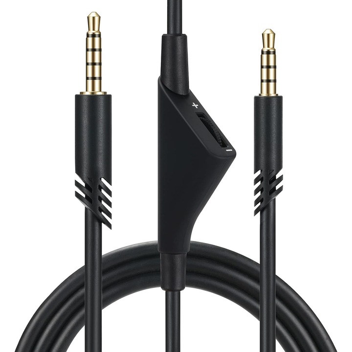 Cablu audio pentru casti, 2m, 3.5mm, cu functie de mutare, compatibil cu Astro A10 A40 A40 TR, negru