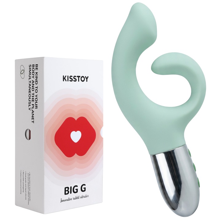 Vibrator iepuras 3 in 1 BIG G – 25 moduri de vibratie, Incalzire automata, Stimulare intensa punct G si clitoris, Rezistent la apa, Incarcare magnetica, 20 cm