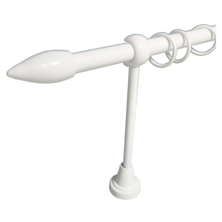 Galerie metal 16 mm COSTA RICA simpla, alb, 120 cm, capete SAN JOSÉ