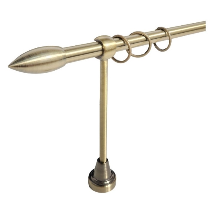 galerie metal 16 mm COSTA RICA simpla, auriu-antic, 240 cm, capete SAN JOSÉ