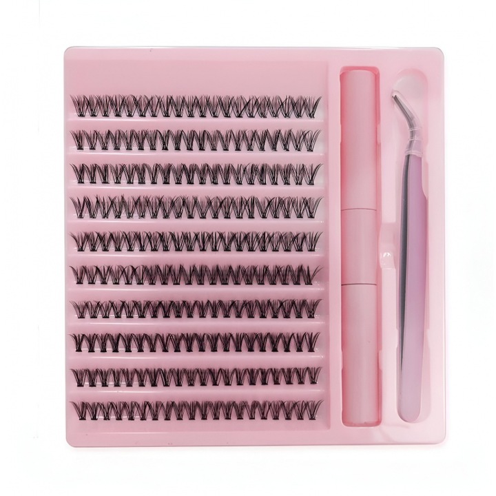 Set gene false 20D cu adeziv, ondulator, negru, 10-14mm