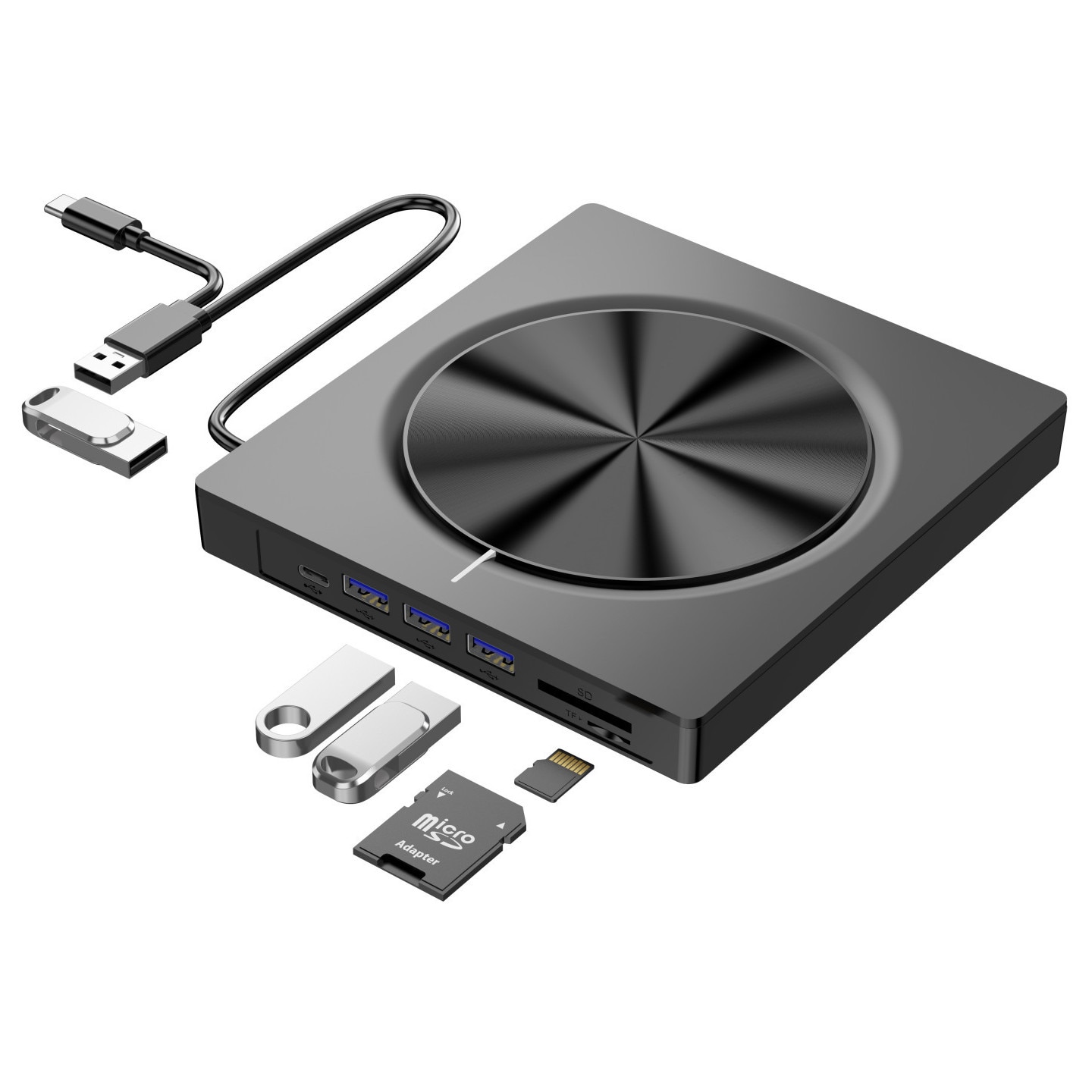 Unitate optica externa DVD-RW USB 3.0/Type-C 7-in-1, CD-ROM