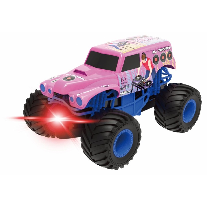 Autó fénnyel, hanggal és súrlódással, 1:24, 19 cm, rózsaszín