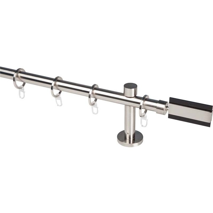 Fém karnis és függönyrúd 20 mm SWITZERLAND egyszerű, rozsdamentes acél, 120 cm, LOCARNO végek