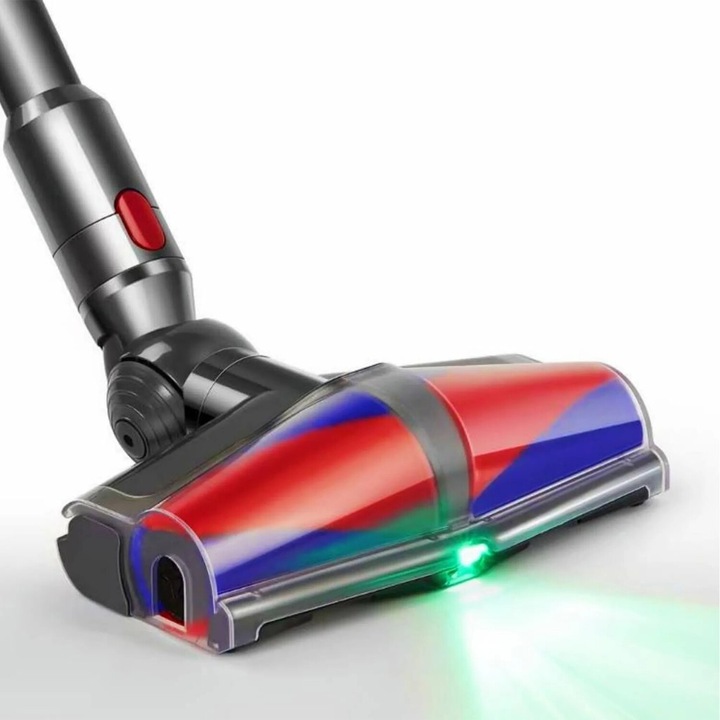 Perie Turbo pentru aspirator Dyson, Bedee, Compatibila cu V7, V8, V10, V11, V15, cu rola dubla, LED, Mop electrica pentru aspirator, Rotire flexibila, Perie Turbo pentru aspirator vertical, pentru podele dure si covoare cu fir scurt, Multicolor