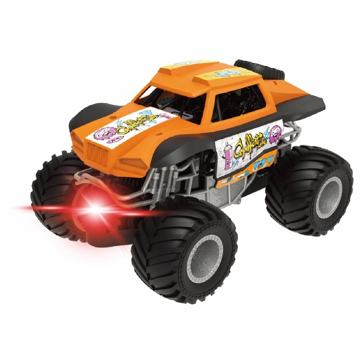 Autó fénnyel, hanggal és súrlódással, 1:24, 19 cm, Narancssárga
