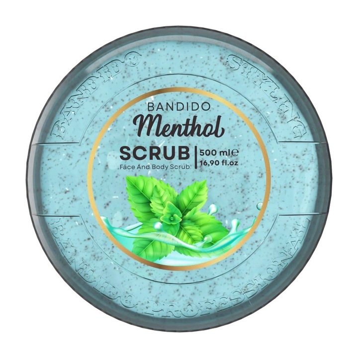 Scrub Facial si Corporal Profesional Bandido cu Mentol, Efect de Peeling, 500 ml
