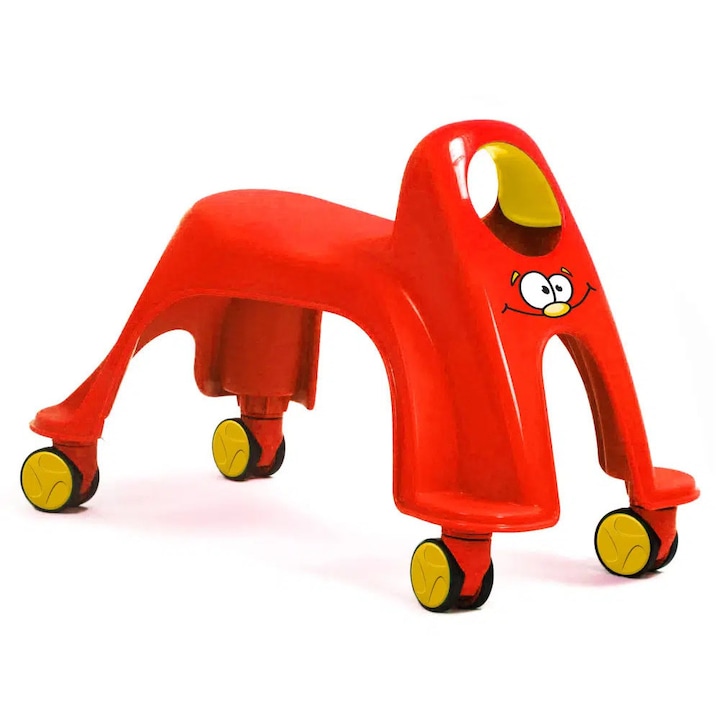 Tricicletă D-Toys Whirlee, fără pedale, 360 grade, roșu, pentru copii 1+ ani, max 25kg