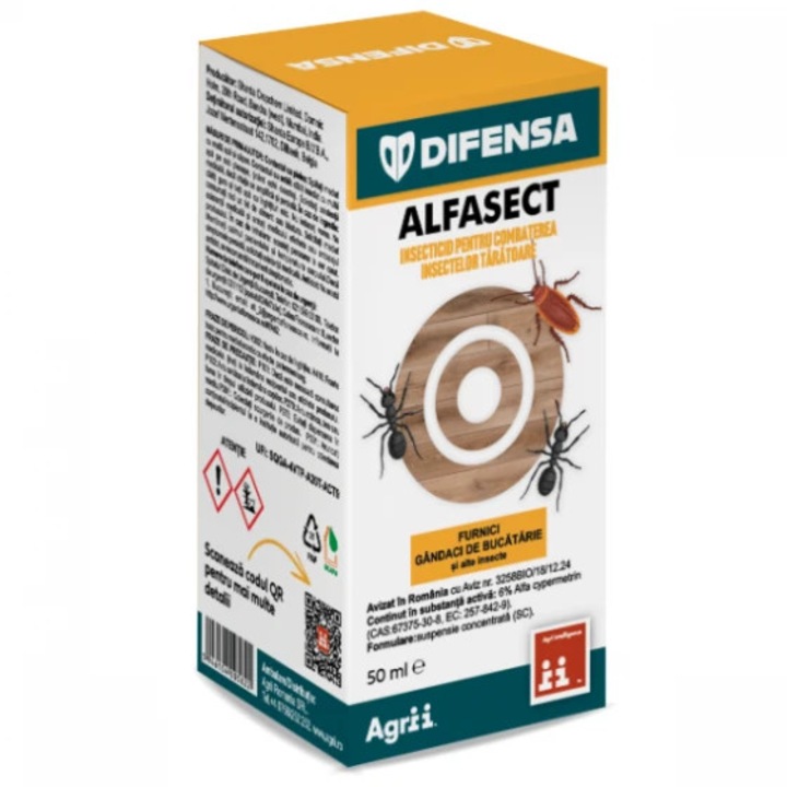 Insecticid Alfasect, 50 ml, concentrat, pentru combaterea insectelor taratoare, universal