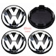 Set 4 Capace Emblema VW, DANATI, Gaura Centrala Int. 56mm - Ext. 65mm, Cod 3B7601171, Capace Roti VW Passat, Golf, Sharan, Touareg, Phaeton, Tiguan, Jante de 14 - 19'', Argintiu/Negru