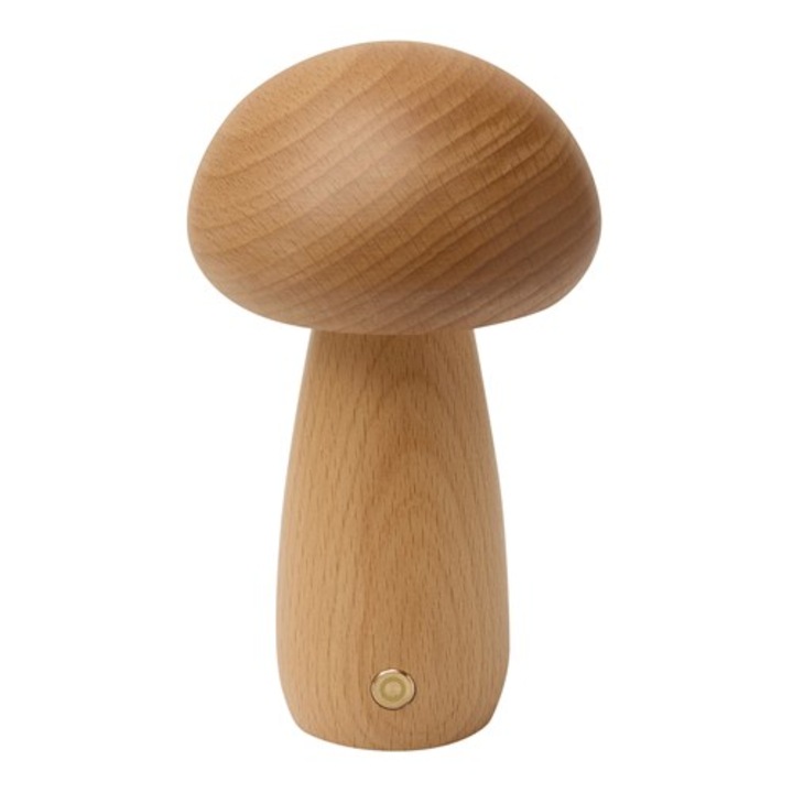 Lampă LED de birou Bremen, model Mosslight, lemn natural, design ciupercă, O10x17cm