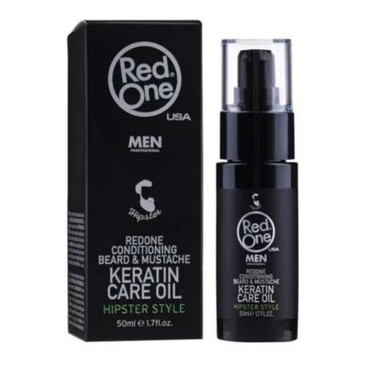 Ulei pentru barbă Redone Keratin Care 50ml, îmbogățit cu keratină, aspect îngrijit, textura lichidă