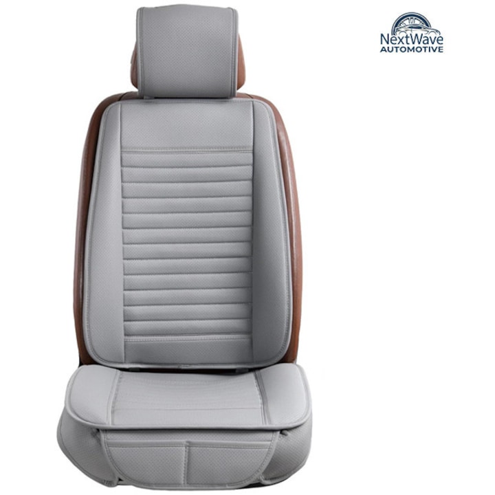 Husa scaun auto universala NextWave® pentru scaun fata, protectie scaun masina, taxi si ride sharing, antialunecare, impermeabila, material respirabil pentru toate sezoanele, piele PU premium, usor de curatat, culoare negru