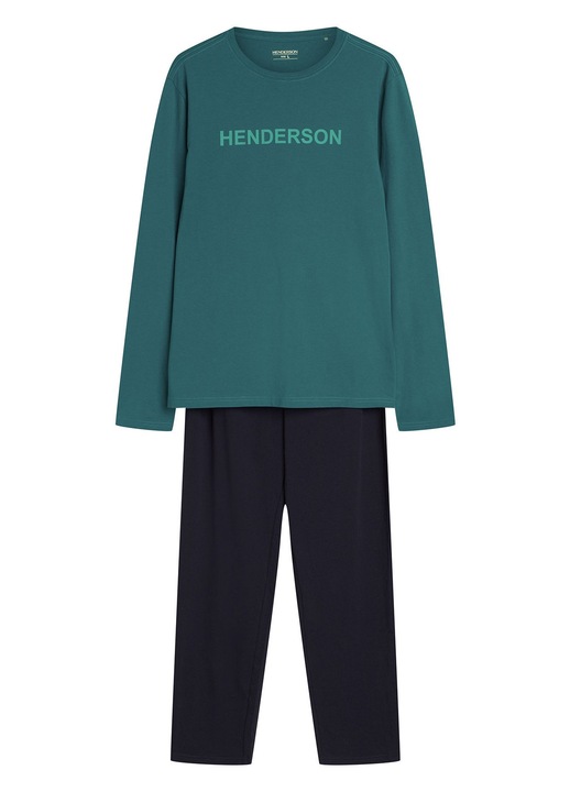 Pijamale clasice pentru barbati, nu numai pentru odihna nocturna, ci si pentru uzul zilnic, turcoaz, albastru marin, Vise Henderson, Albastru turcoaz