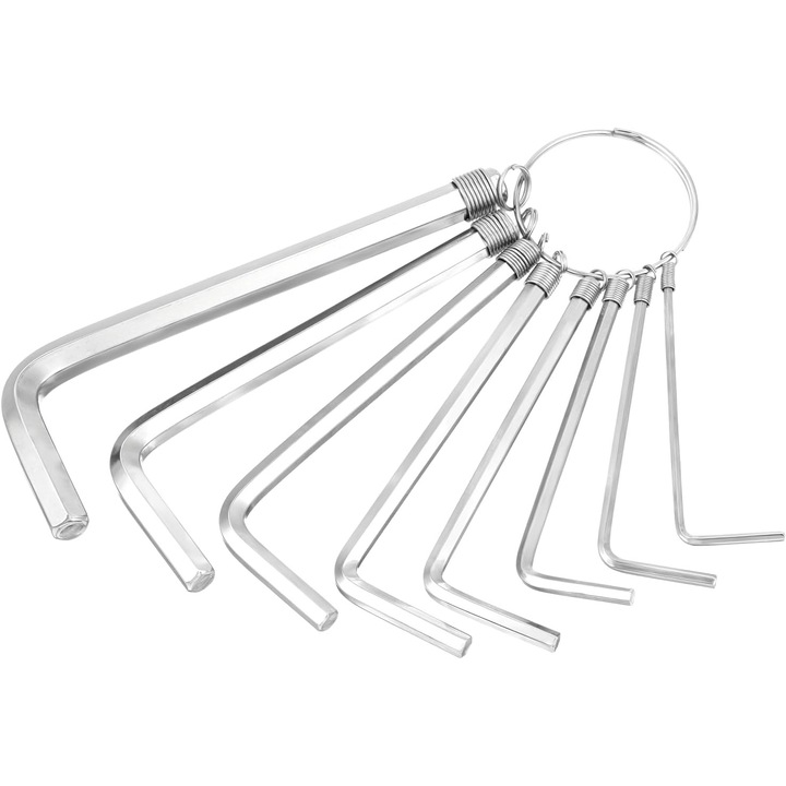 Set 2 chei Allen 8 in 1, dimensiuni 1.5mm-6mm, din otel, portabile, pentru intretinere acasa