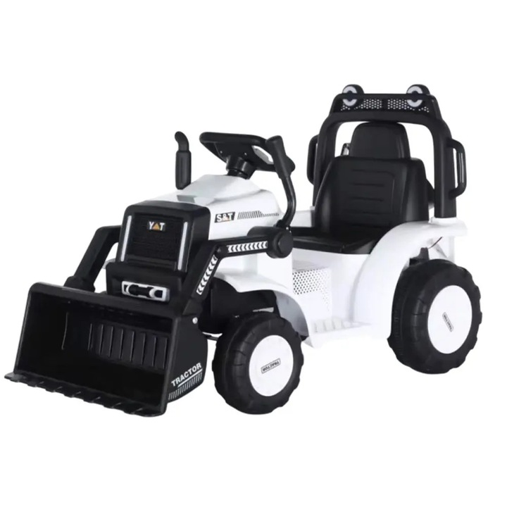 Excavator electric, Kinderauto, BJYT1066, alb/negru, 60W, 1 loc