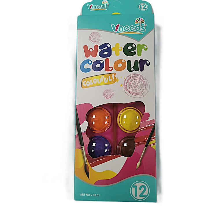 Acuarele 12 culori pastile