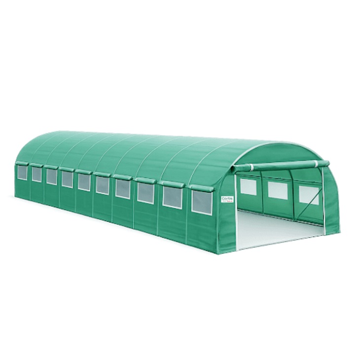 Solar de gradina Cortis 4x10 m, folia din polietilena armata, 40% umbrire, cadru galvanizat