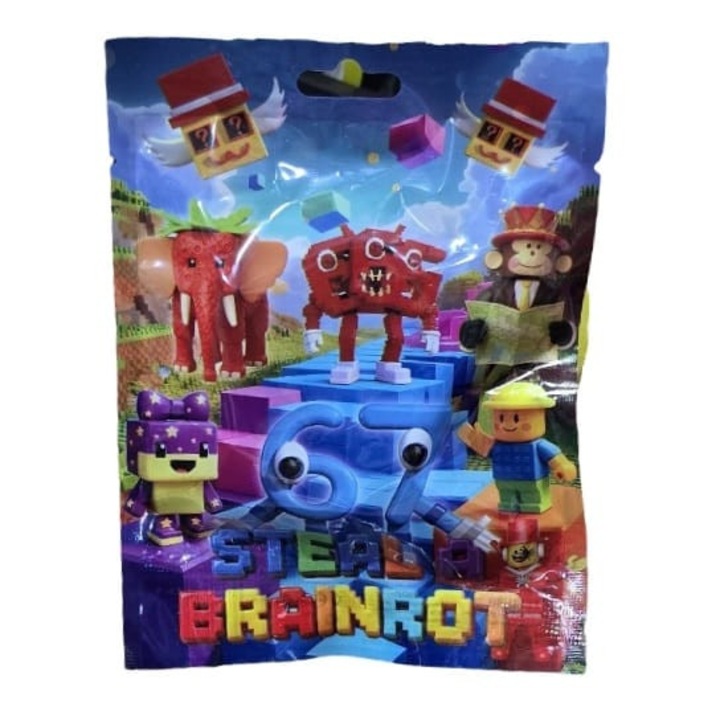 Set 3 Figurine Surpriza, Brainrot, multicolor, 5 cm - 6.5 cm