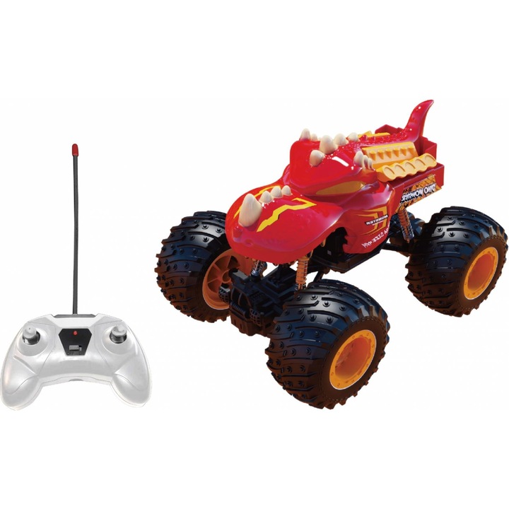 Távirányítós teherautó Beast Runners, 1:24 méretarány, 21 cm, RC játék gyerekeknek, Piros