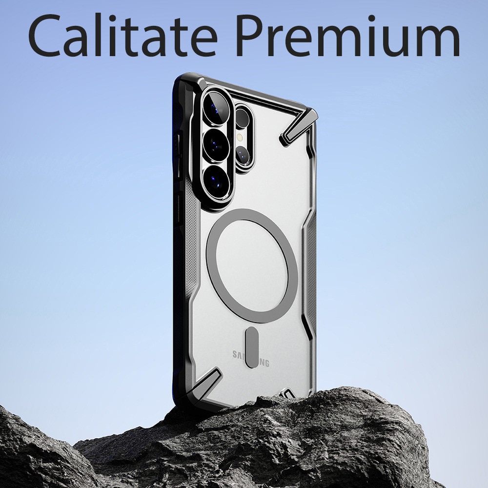 Husa pentru Samsung Galaxy S26 Ultra Ringke Fusion X MagSafe, Incarcare wireless, Protectie camera, Calitate premium, Transparent/Negru
