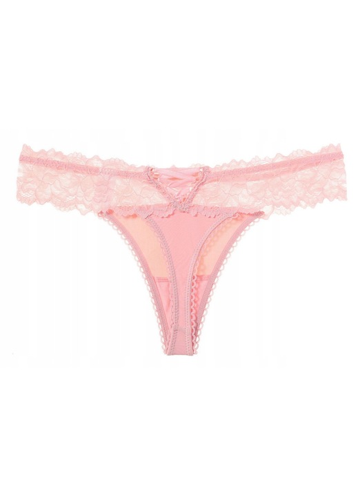 Tanga bugyi, SNM, elasztikus csipke, csinos masnik, szexi kivagas, finom anyag, mindennapi kenyelem, csabito megjelenes, Tobbszinu, Rózsaszín, M