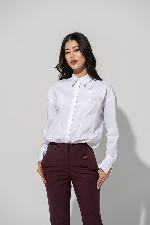 Hermosa, Camasa uni regular fit Symona, Alb optic