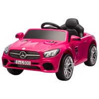 Masinuta electrica Premier Mercedes SL500, 12V, roti cauciuc EVA, scaun piele ecologica, roz